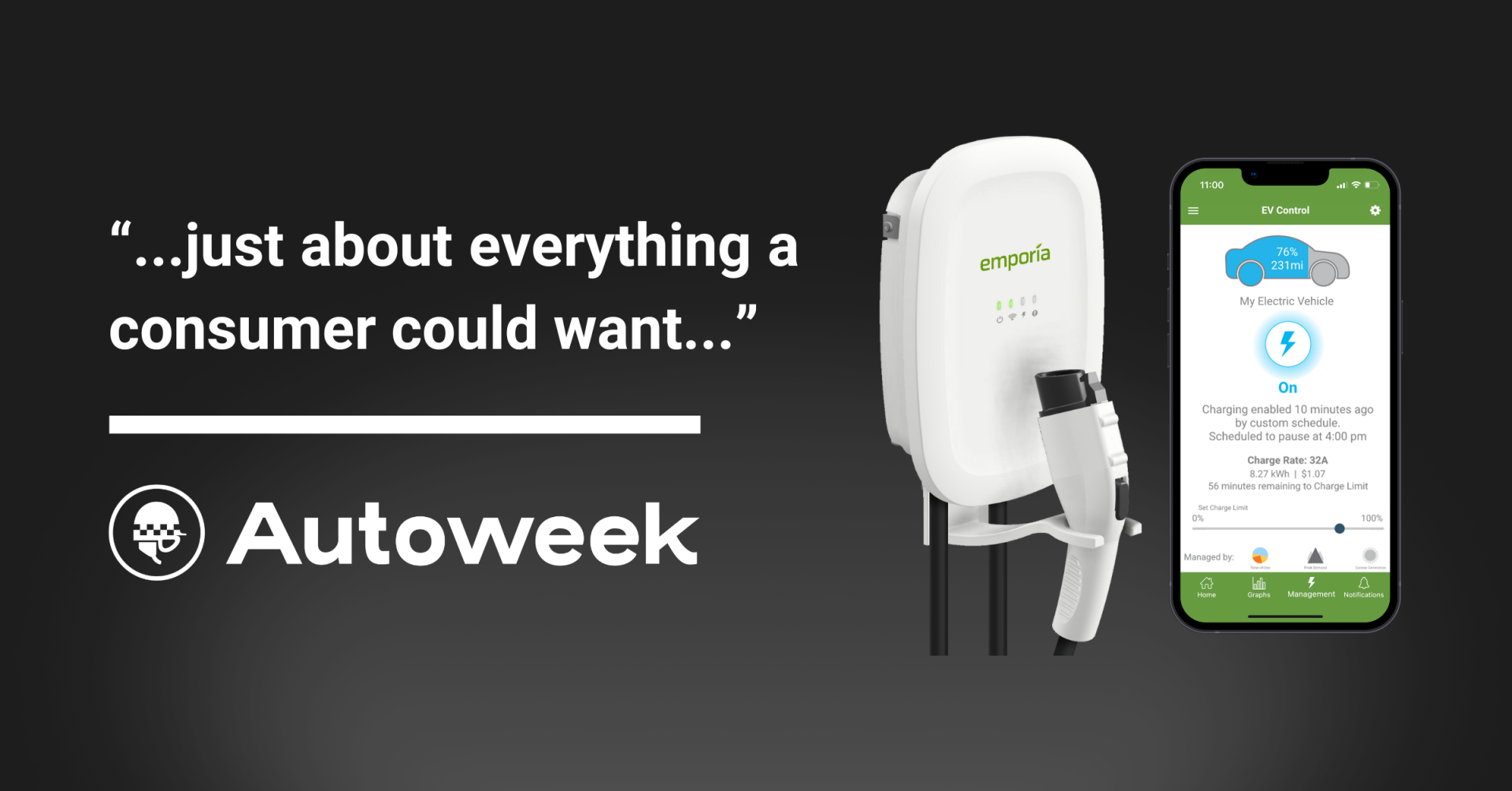 Autoweek On Emporia's $399 EV Charger: "...just about everything a consumer could want..."