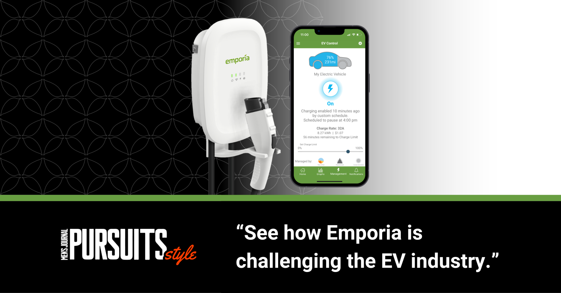 Emporia Helps Explain How to Choose an Affordable Home EV Charger in Men's Journal Pursuits: Style