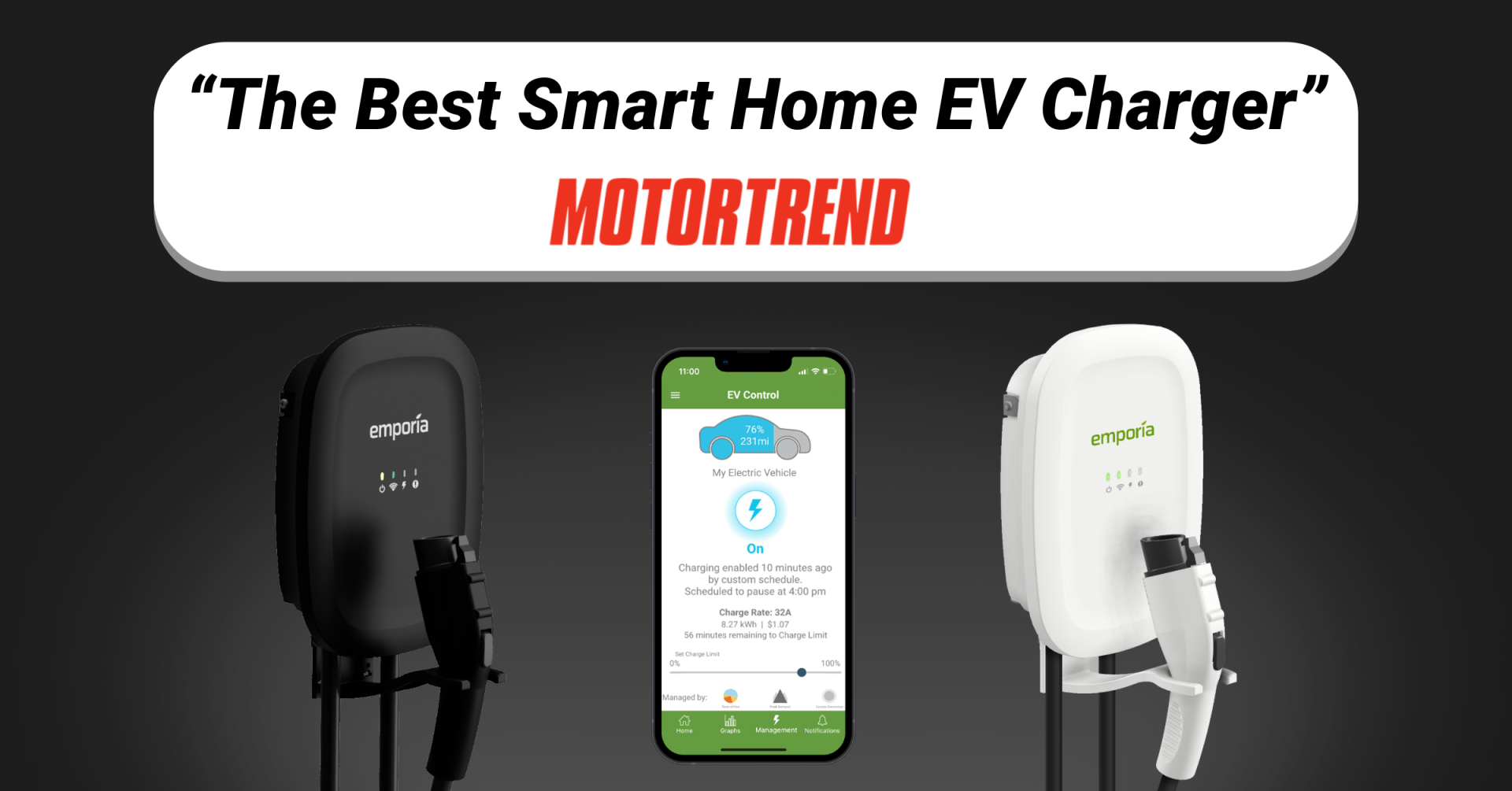 MotorTrend Deems Emporia "The Best Smart EV Home Charger"